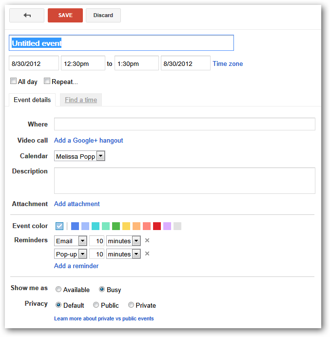 Scheduling A Google Hangout Call